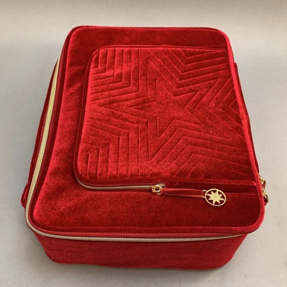New Estee Lauder Big Red Velvet Makeup Case Holiday Edition - Picture 3 of 5